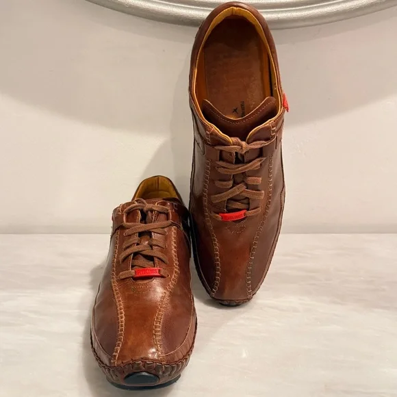 Pikolinos Brown Leather Driving Shoes 45 (US 11.5–12) Handmade Comfort Moccasins - Picture 3 of 16